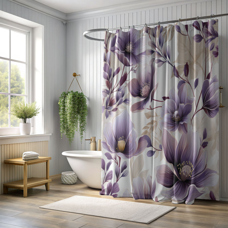 Rideau de douche Violet Glow - Premium, H 74 po x l 71 po