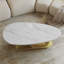 Table basse en pierre frittée avec base en acier inoxydable-69136201