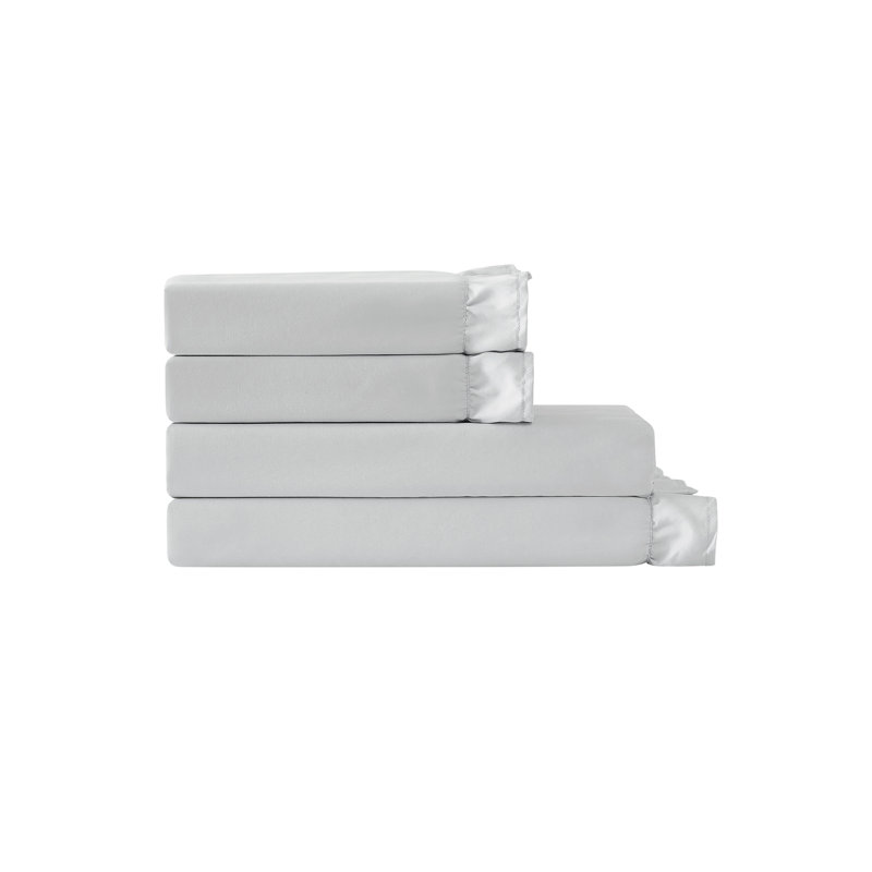 Truly Soft Solid Ruffle Sheet Set, Light Grey, Twin