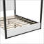Grand lit plateforme à baldaquin avec tête de lit, structure en métal et finition blanche élégante pour les chambres modernes-1491305712