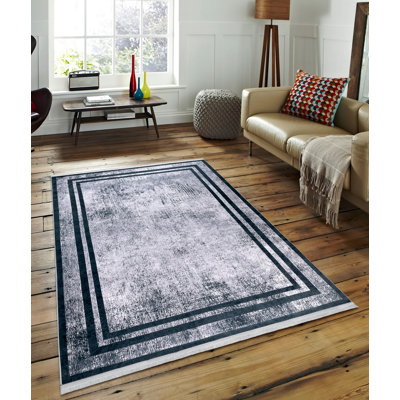 Tapis luxueux en velours, 5,9 x 9,5 pieds | 100% velours, hauteur de poils de 0,3 pouce | Dessous antidérapant, lavable à la machine, texture chenille, impression numérique | Idéal pour le salon, la chambre à coucher et la décoration intérieure