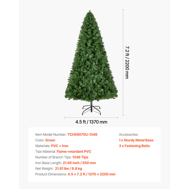 Artificial Fir Christmas Tree, 2.19m H