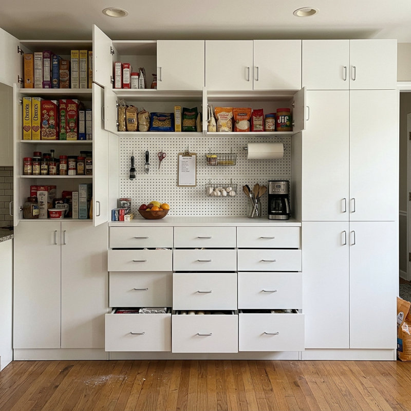 126" W Large Pantry Cabinet Buffet Table