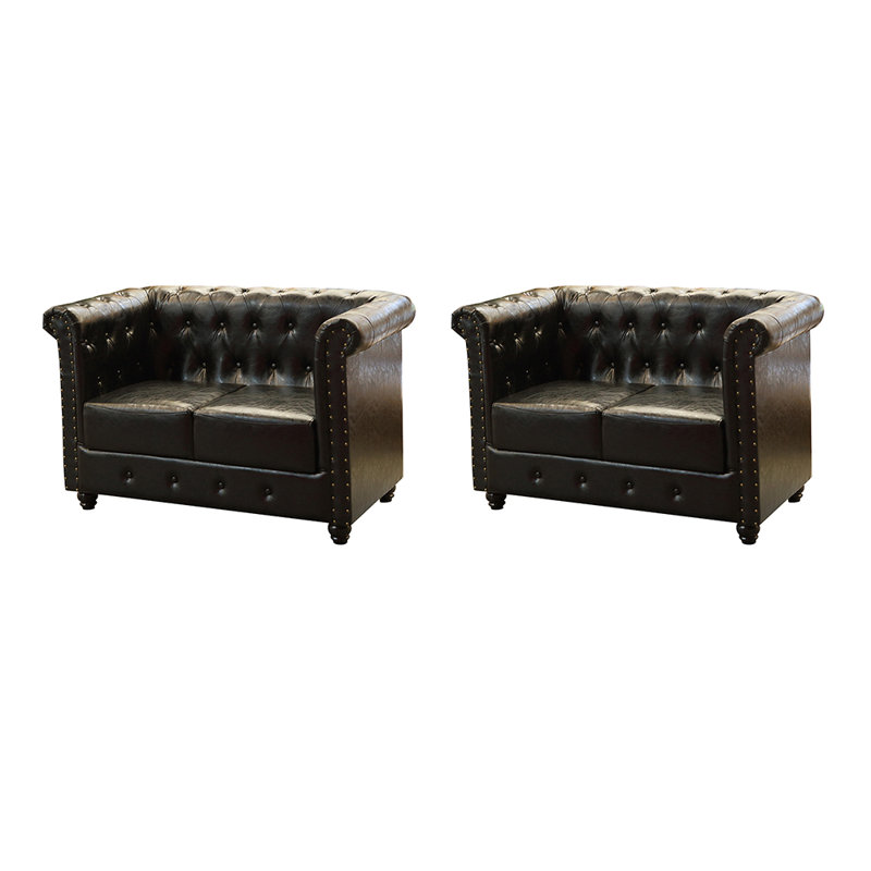Banc rembourré en similicuir American American, Noir