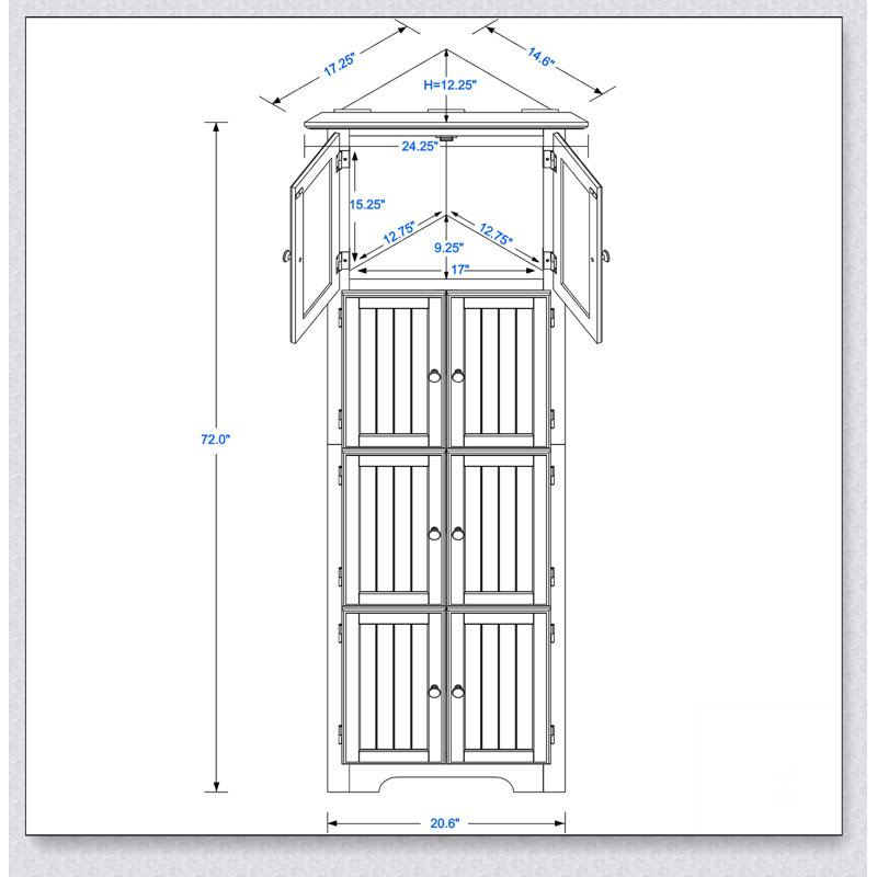 Tall Storage Cabinet with Doors and 4 Shelves for Living Room, Kitchen, Office, Bedroom, Bathroom, Black