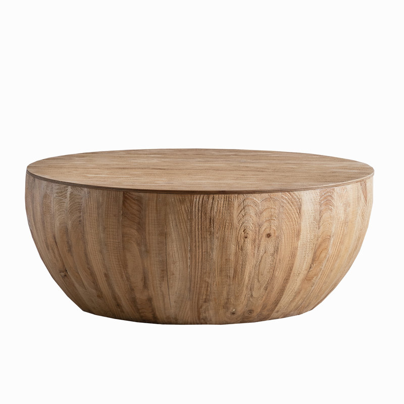 Ceferino Coffee Table,Bucket Shaped Storage Table,Wood Frame, Natural, 17.72" H x 31.5" L x 31.5" W