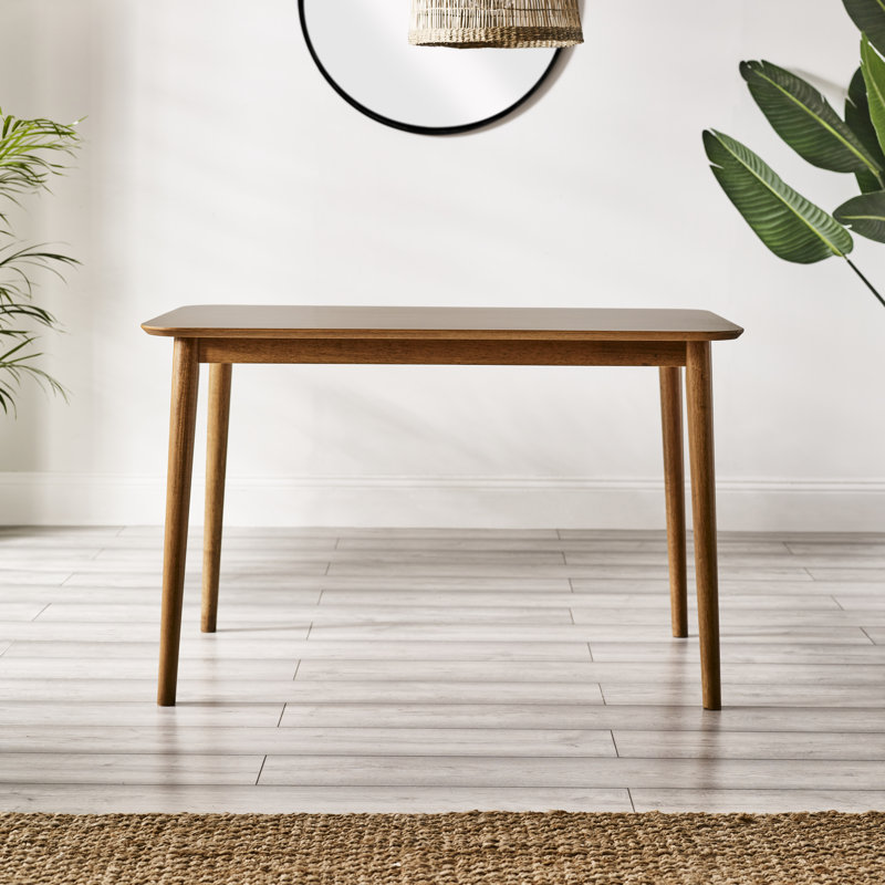 Drea Solid Wood Walnut Effect Dining Table With 4 Simsbury Luxury Velvet Upholstered Dining Chairs, Cream