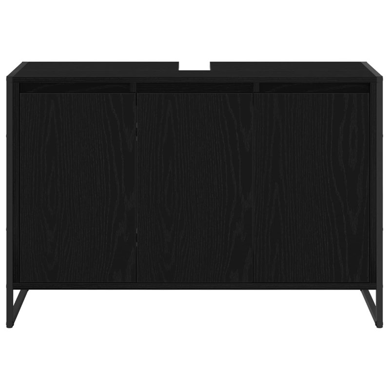 Freestanding Under Sink Cabinet, Black Oak