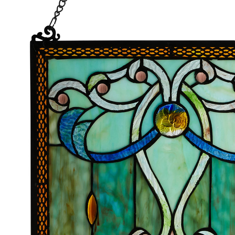 Panneau de vitrail de style baroque 26 po H Tiffany