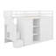 Lit mezzanine avec tablettes, armoires et tiroirs-609867483