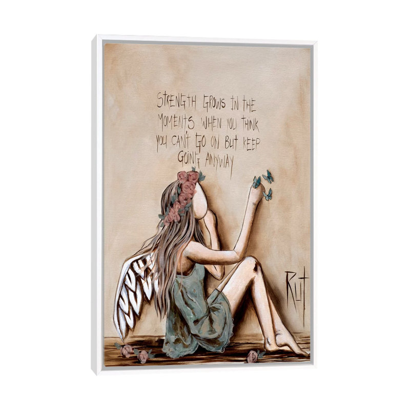 Strength Grows - Painting Print on Canvas, 66.04 cm H x 45.72 cm W, White Framed