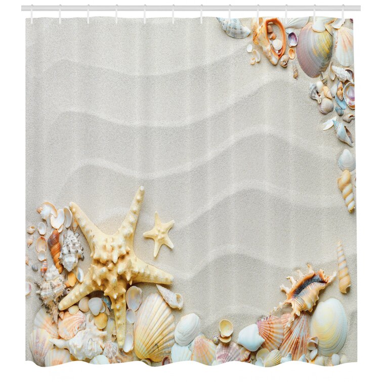 Starfish Shower Curtain Set + Hooks East Urban Home Size: 70 H x 69 W