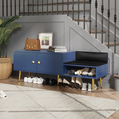 Banc de rangement pour chaussures avec coussins