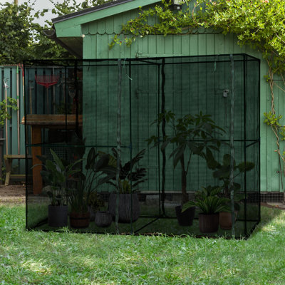 Outsunny  Crop Cage, Plant Protection Tent with Zippered Doors for Vegetable Garden, Backyard