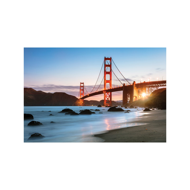 Dawn At The Golden Gate by Matteo Colombo - No Frame Print on Canvas, 101.6 cm H x 66.04 cm W x 3.175 cm D