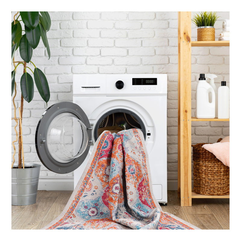 2'6''x10' Runner, Washable Rug, Low-Pile, Non-Slip, Non-Shedding, Foldable, Kid & Pet Friendly - Area Rugs for living room, bedroom, kitchen, dining room rug, (Cream, 2'6''x10')