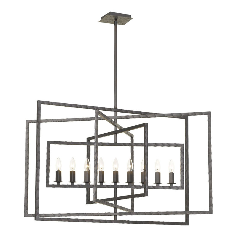 9 - Light Dimmable Geometric Chandelier