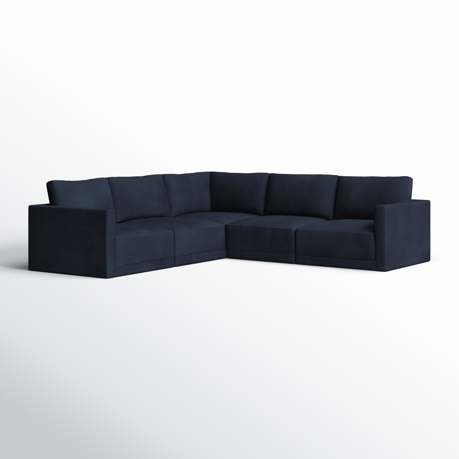 Deirdre 5 - Piece Modular Velvet Reversible Sectional, Navy