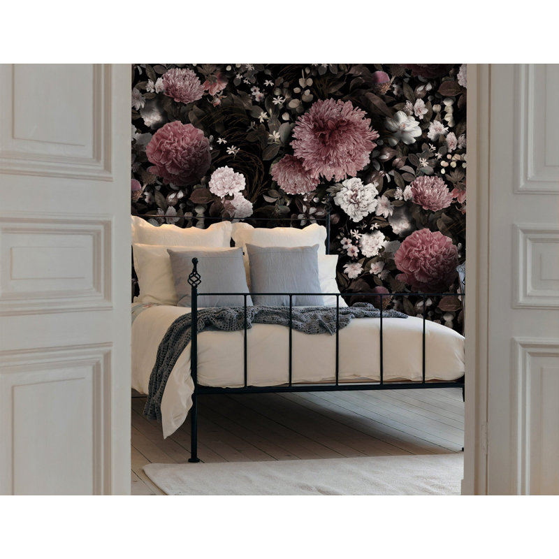 Papier peint amovible rose foncé, L 75 po x l 112 po, Non-Woven
