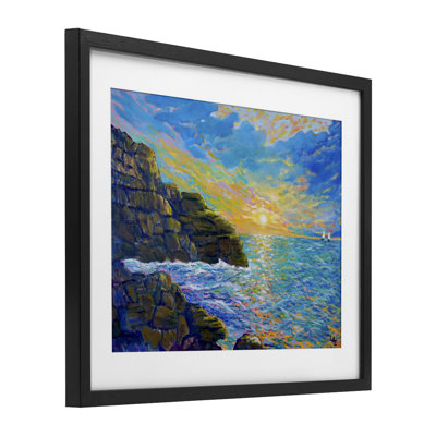 Reflections Of The Sea Framed Print Under Glass, design by Lee Ann Zirbes