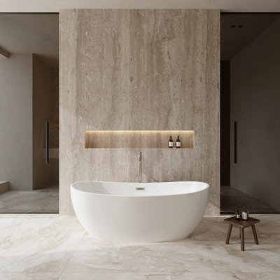 Rebecca 65'' x 32'' Freestanding Soaking Acrylic Bathtub with Faucet