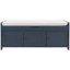 Storage Bench With 3 Shutter-Shaped Doors, Shoe Bench With Removable Cushion And Hidden Storage Space (Antique Navy, OLD SKU: WF284226AAM)-1081146364