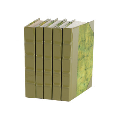 Ensemble de 5 livres décoratifs en cuir verni