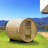 2-Person Canada Red Cedar Outdoor Barrel Sauna with View Window,Electric Heater,Sauna Starter Kit-96914295
