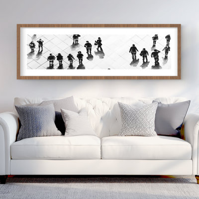 Overhead View of People on the Street - Framed Matted Print