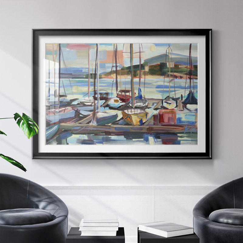 " Leschi Evening ", Black Framed, 26.5" H x 36.5" W x 1.5" D