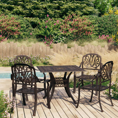 Maloy 4 - Person Patio Dining Set with Square Table