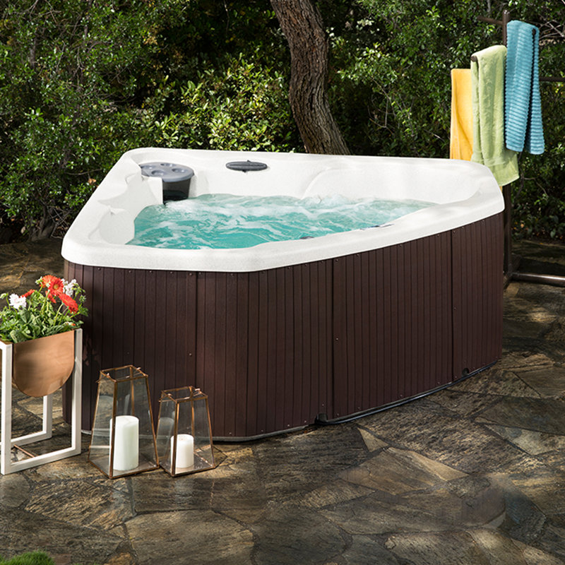 LS300 Plus 3-Person Brown and White Spa with 17 Jets