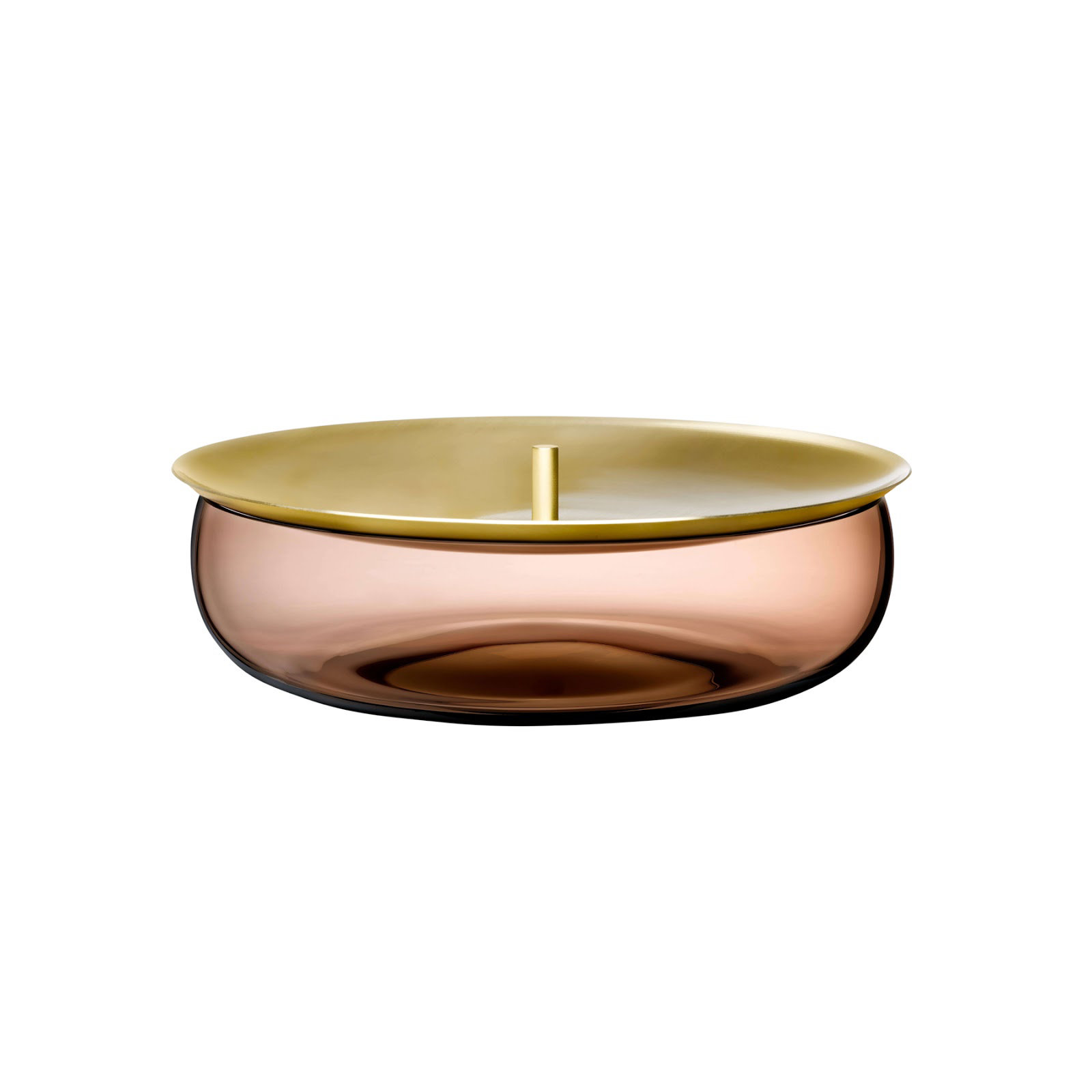 Beret Lead Free Crystal Jar, Caramel, 2.56" H x 8.43" W x 8.43" D