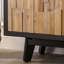 Armoire à 4 portes en bois naturel avec motif géométrique texturé - Ajoute du caractère au buffet de la décoration intérieure, espace de rangement spacieux