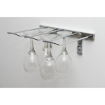 Kjirsten Wall Mounted Wine Glass Rack by Rebrilliant