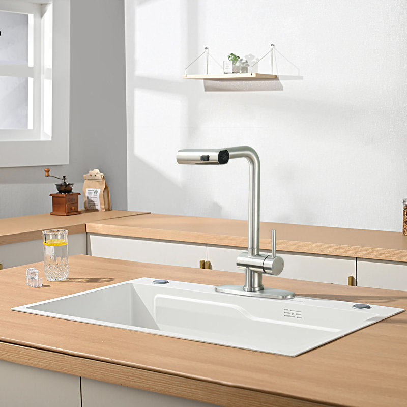 RENIST Pull Down Kitchen Faucet, Brushed Nickel