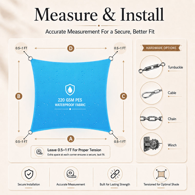 Voile d'ombrage imperméable Amgo, 14 pi x 14 pi, Bleu