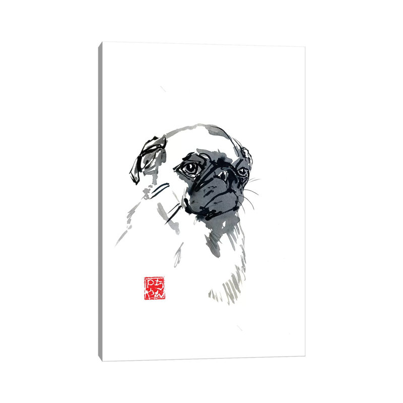 Grumpy Carlin by Péchane - Print on Canvas, Wrapped Canvas, 66.04 cm H x 45.72 cm W x 1.91 cm D