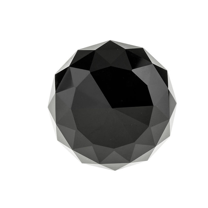 Poignée ronde de 2 po de diamètre, Noir/chrome