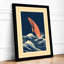 Whale Breaching Japandi - Framed Print-842253603-842253601