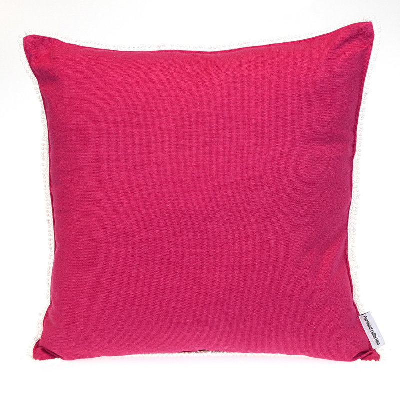 Coussin 16 "en coton rose