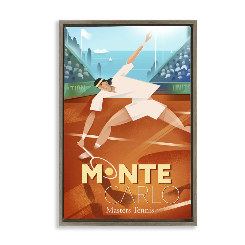 Cadre flottant de tennis Monte Carlo Master, design par Martin Wickstrom, H 25 po x l 17 po, Cadre flottant orme Montalcino