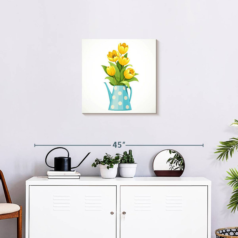 Tulipes Harnek dans un arrosoir, H 20 po x l 20 po