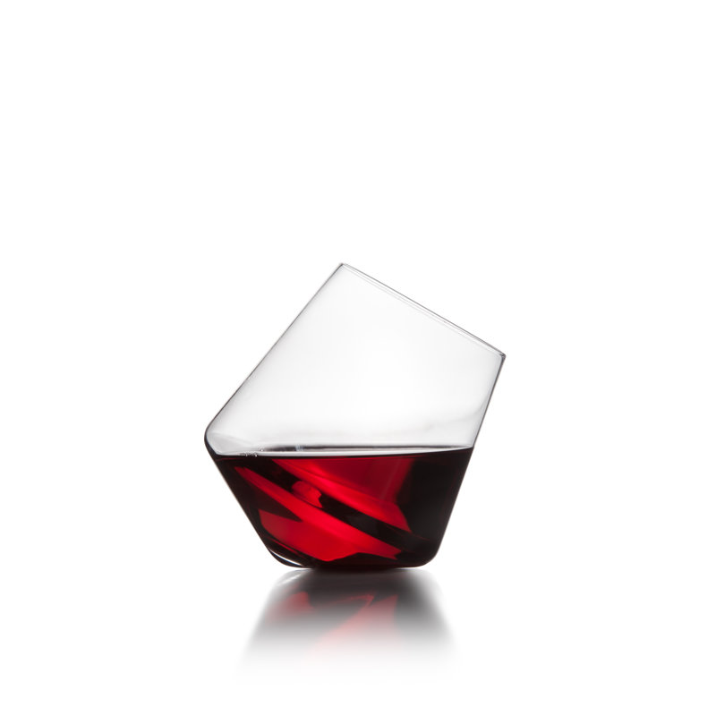 Ice Handmade Crystal Stemless Wine Glass, Clear