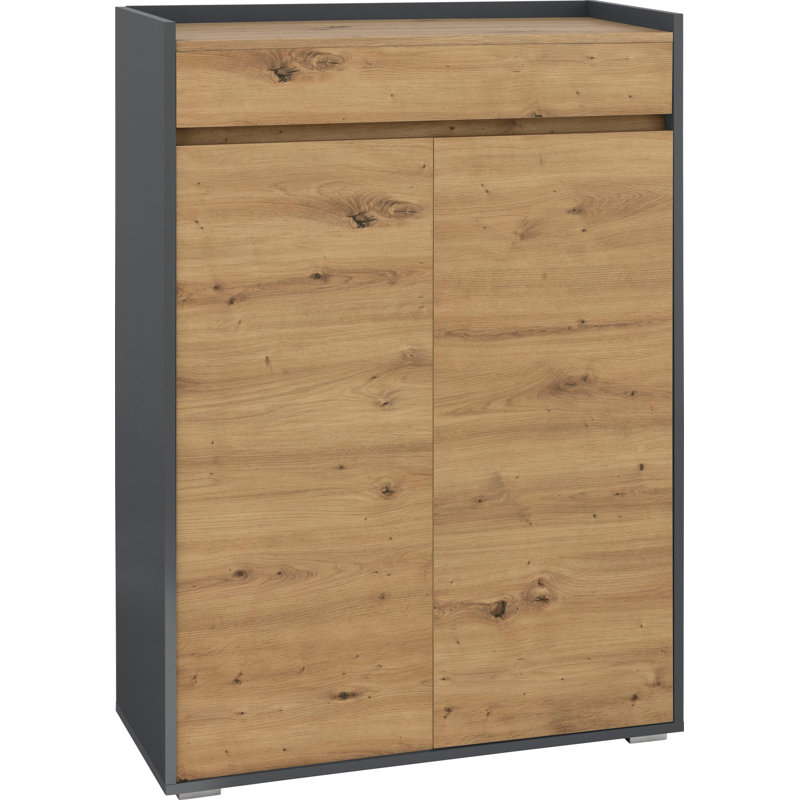 18 Pair Shoe Storage Cabinet, Oak/Anthracite
