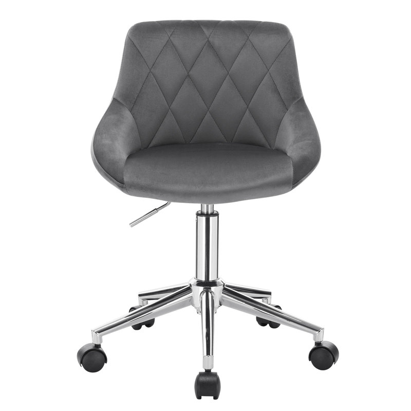 Wellsville Office Chair in Velvet, Dark Grey