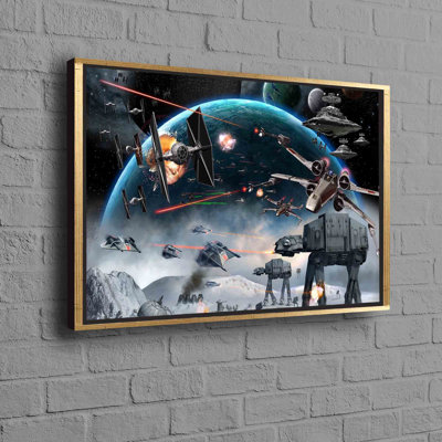 Stunning Star Wars Space Battle Themed 3D Wall Art on Canvas Offering a Unique Cinematic Experience for Home and Office Decor