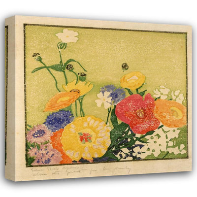 «Garden Flowers» par Edna Boies Hopkins - Art mural sur toile tendue avec châssis
