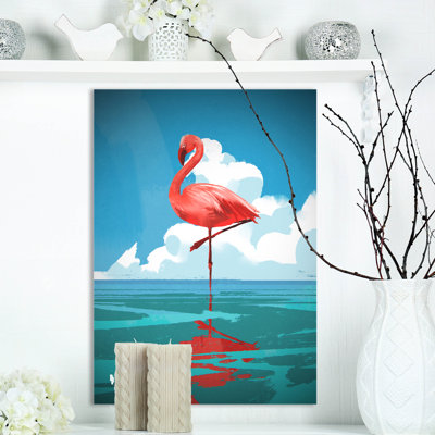 " Flamingo Standing Under Blue Sky "