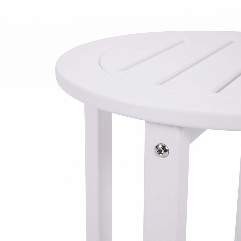 Table d'appoint ronde en HDPE de 18 po de diamètre x H 17 po, résistant aux intempéries et compact pour une utilisation sur le patio
